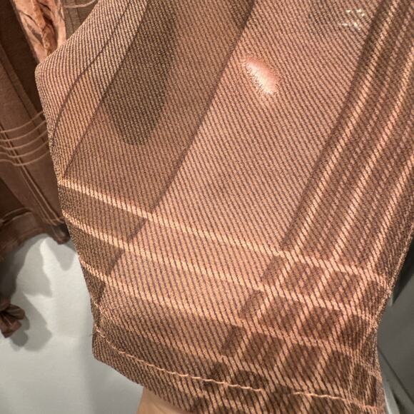 URU Mixed Print Flowy Asymmetrical Tunic Top Womens One Size Silk Boho FLAWED - Picture 14 of 16